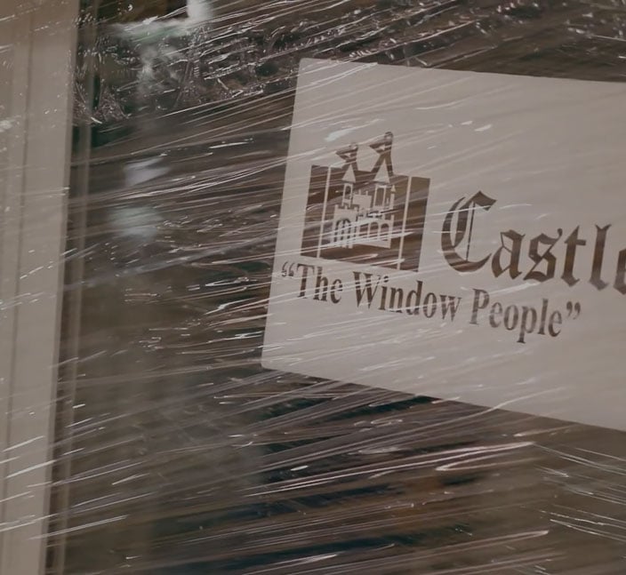 New window with Castle Windows Logo